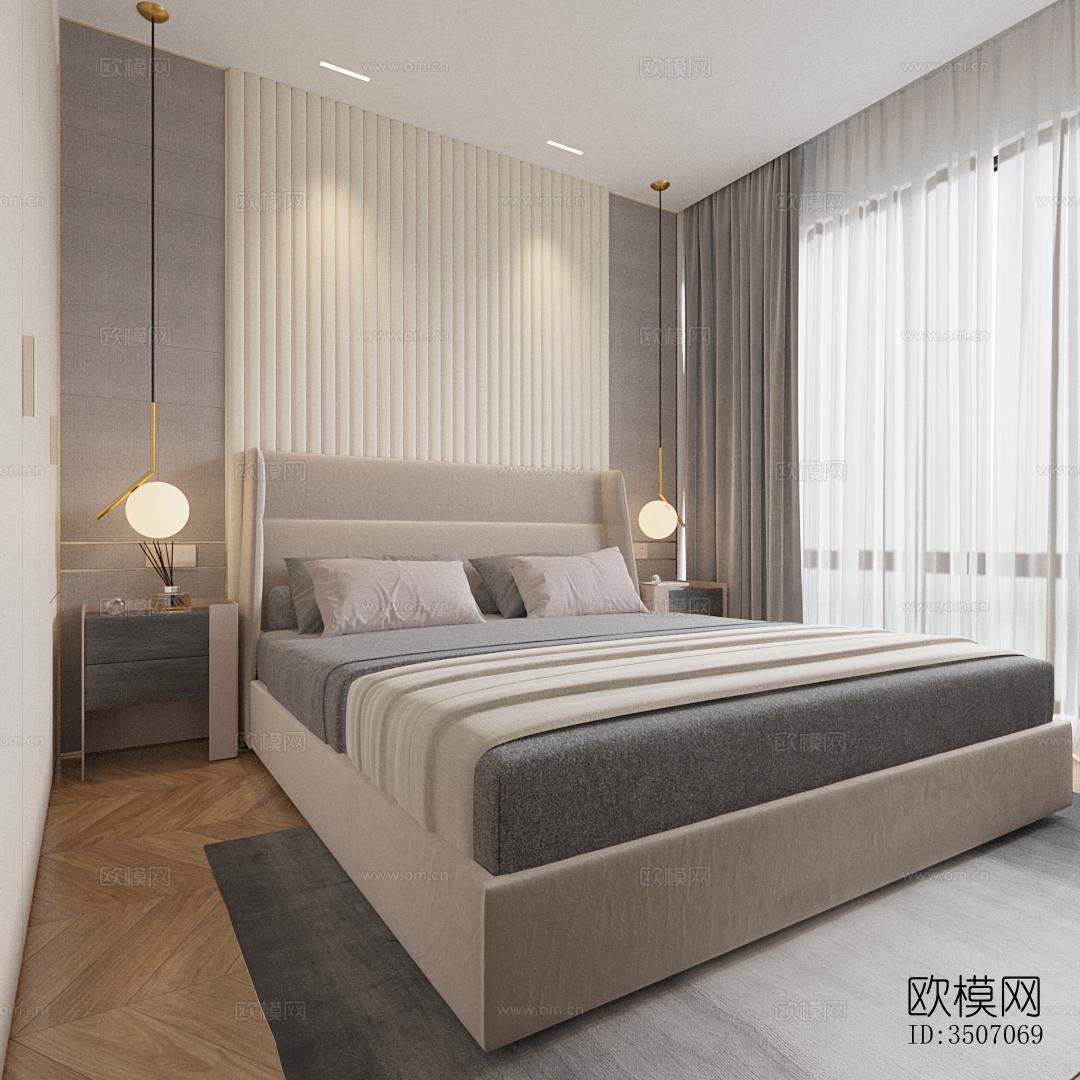 现代大平层效果图下载（渲染图6）