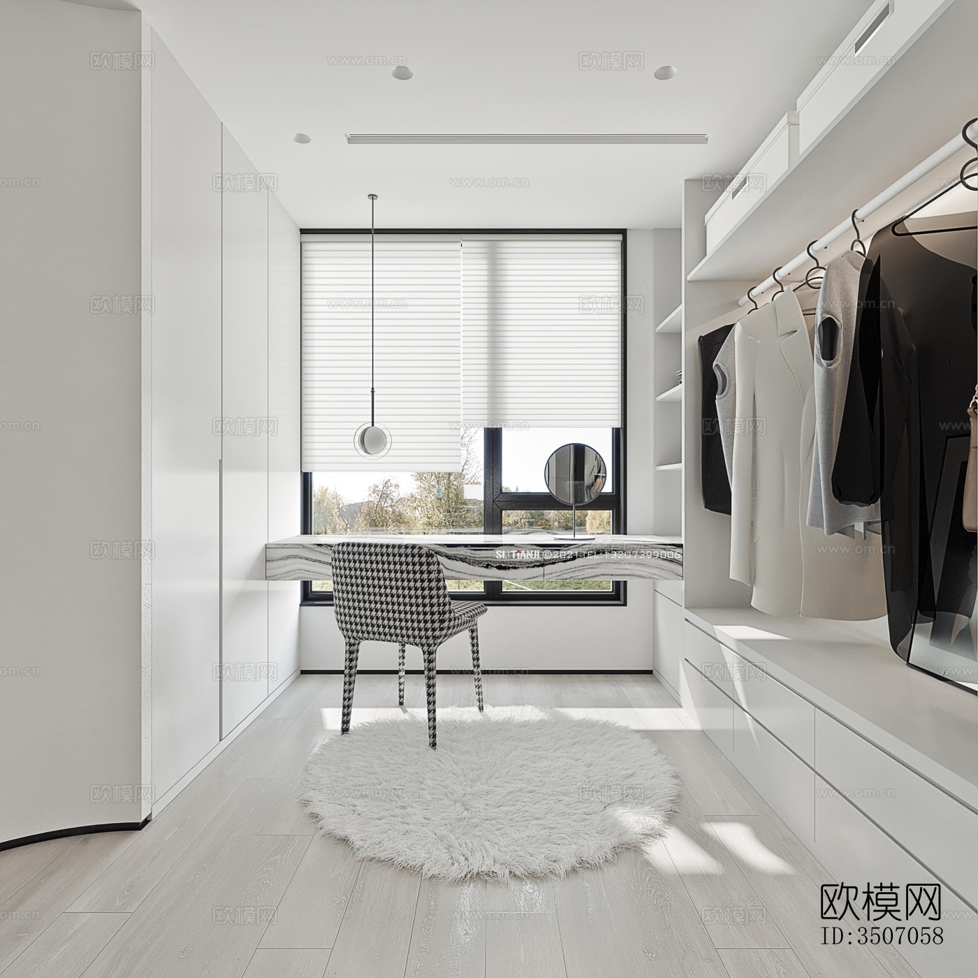 现代大平层效果图下载（渲染图2）