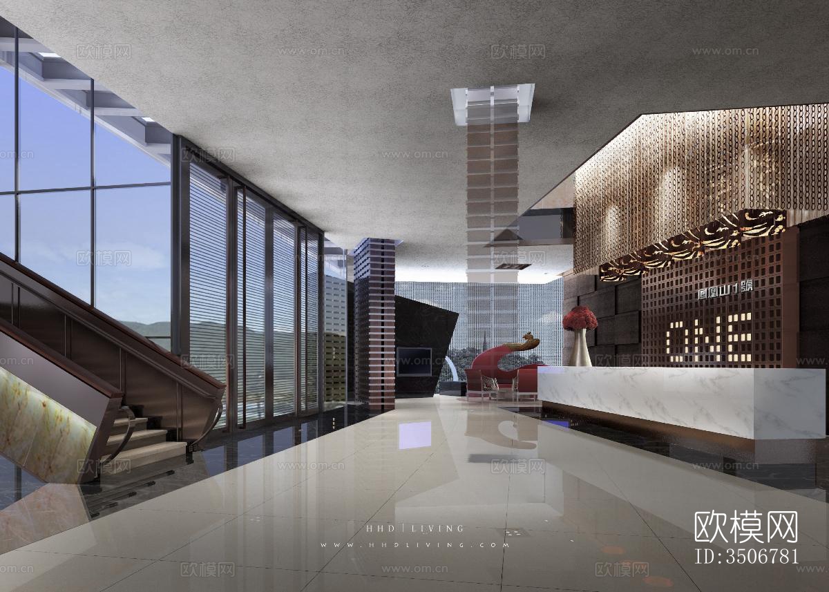 现代售楼处效果图下载（渲染图1）