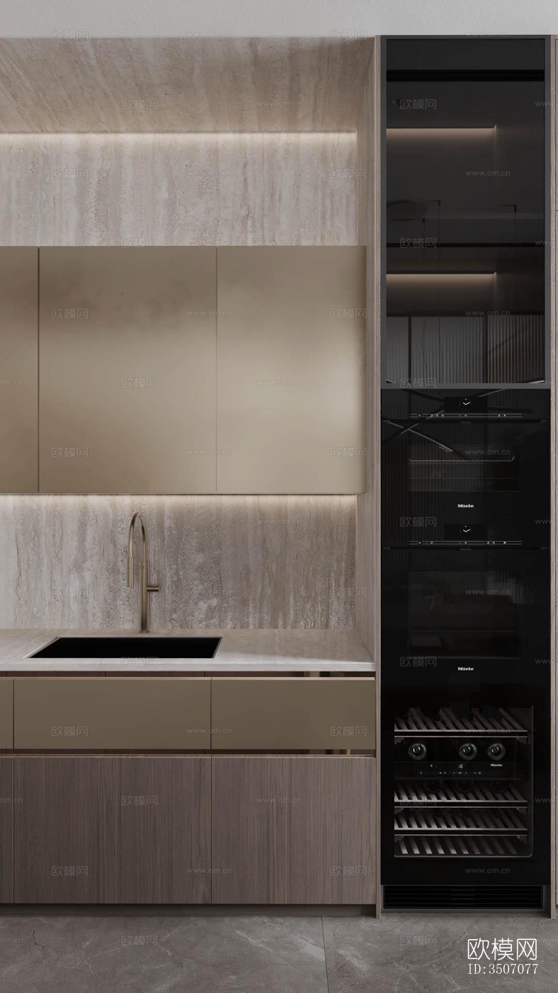 现代大平层效果图下载（渲染图7）