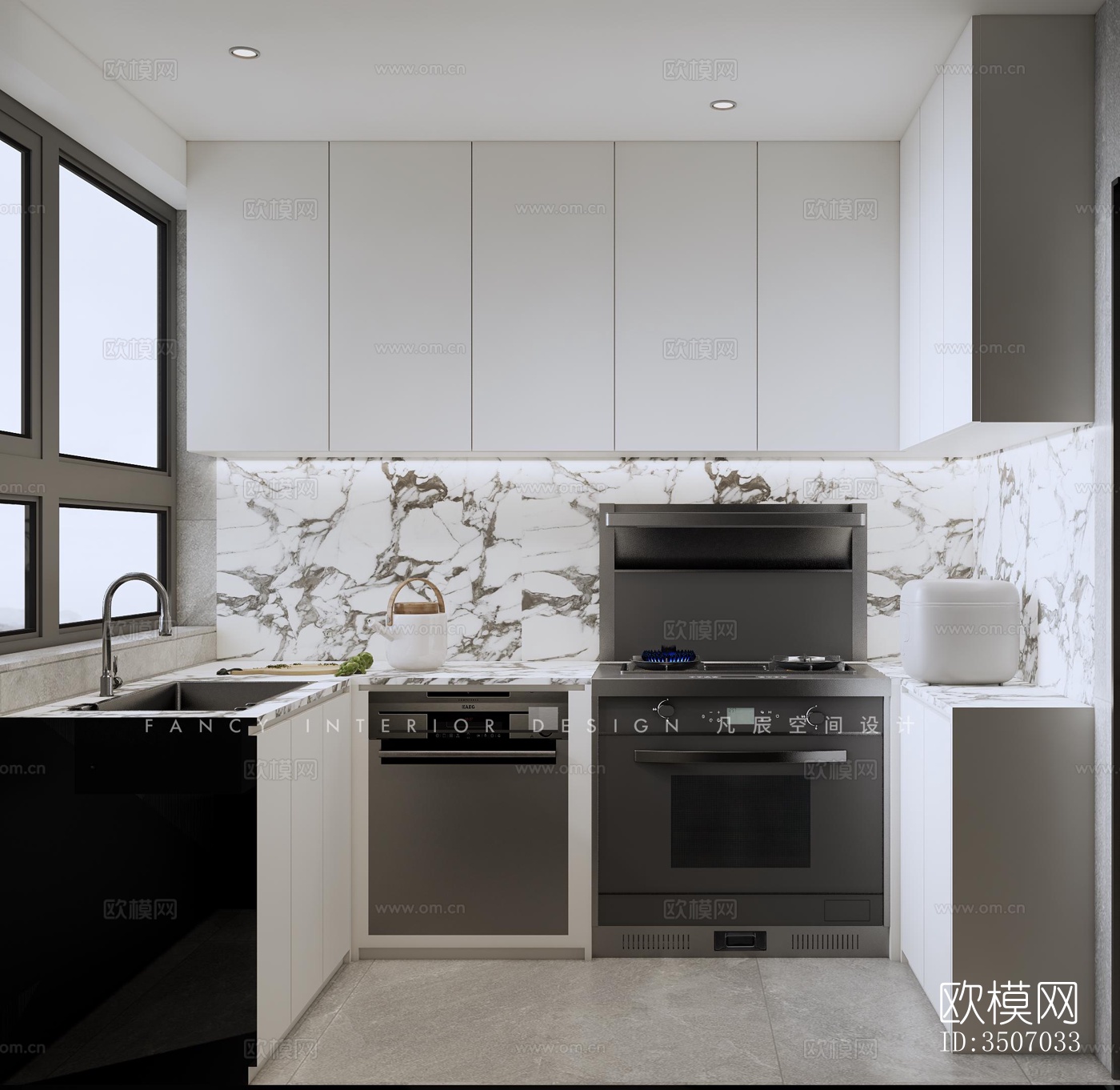 现代大平层效果图下载（渲染图17）