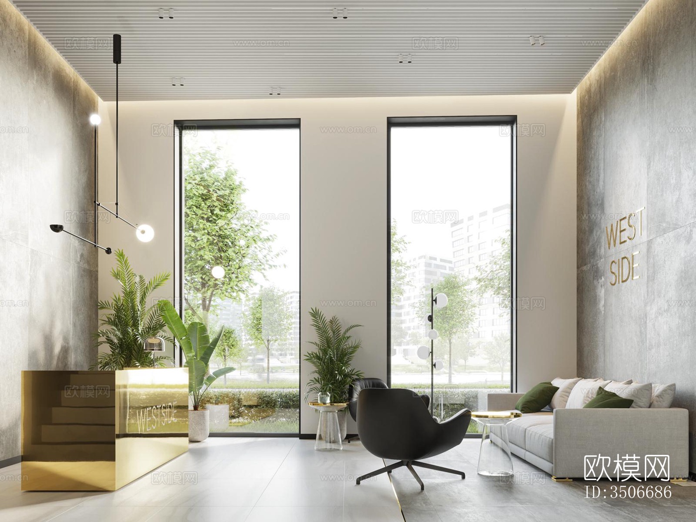 现代售楼处效果图下载（渲染图3）