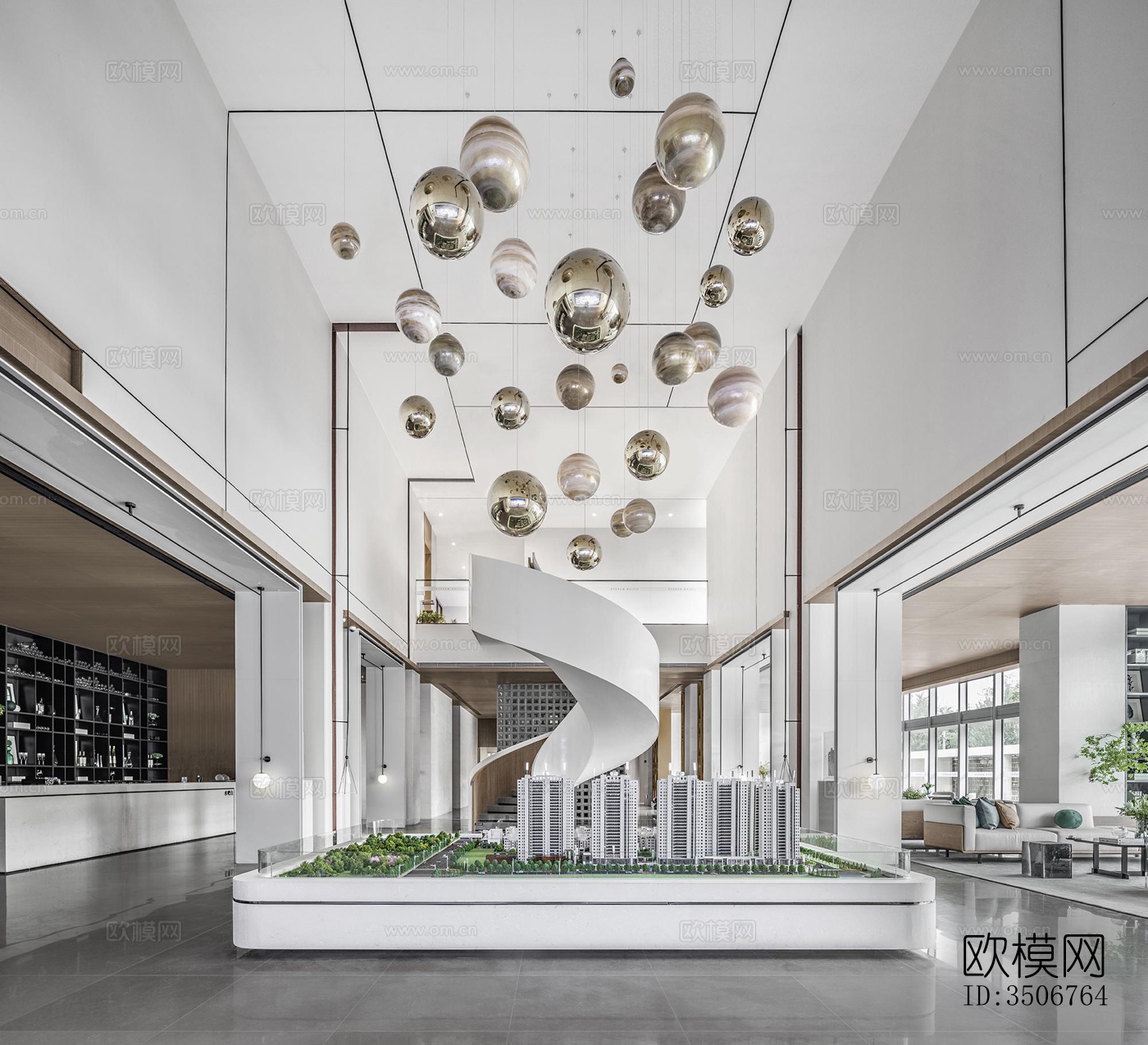 现代售楼处效果图下载（渲染图7）