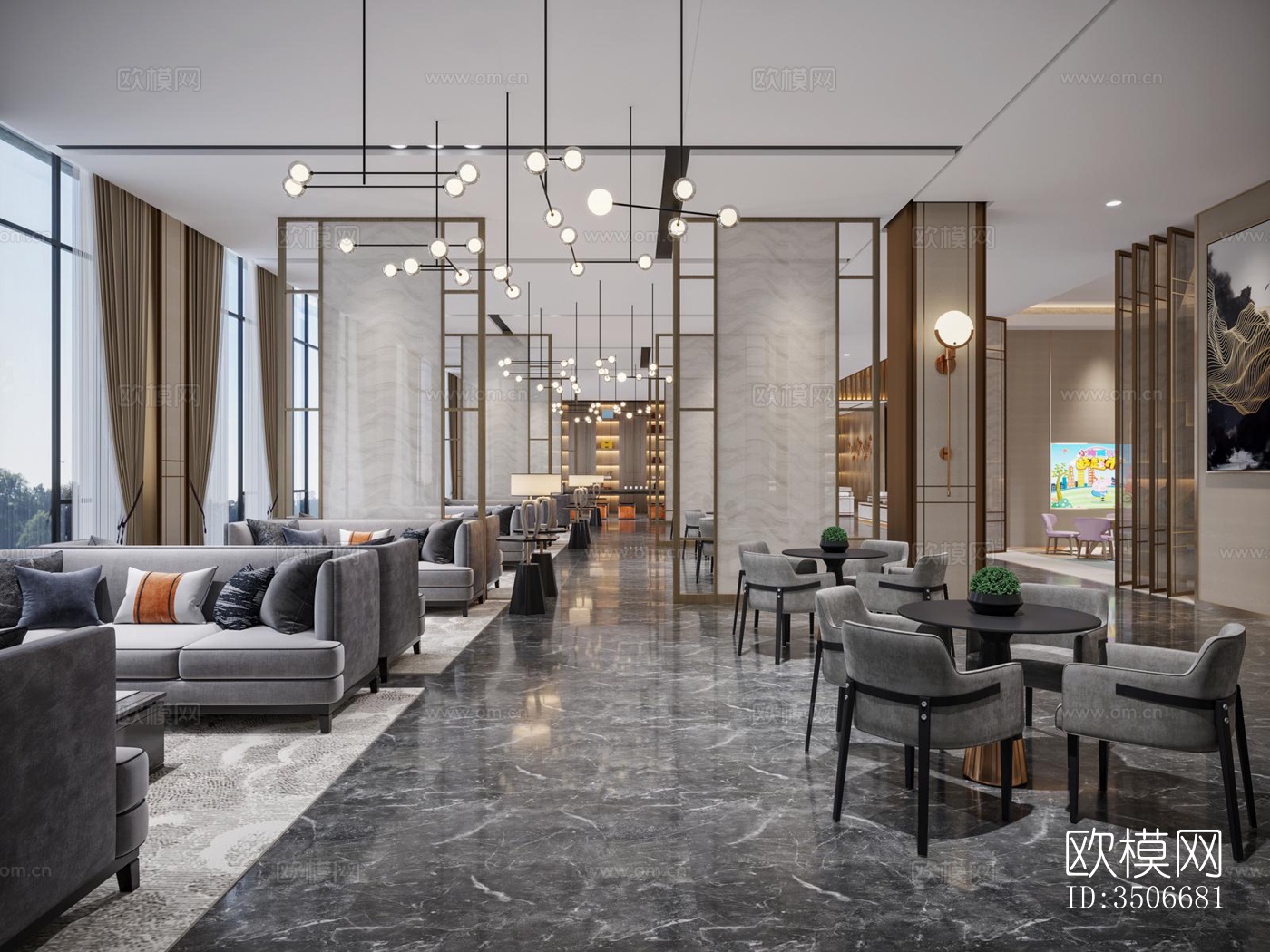 现代售楼处效果图下载（渲染图2）