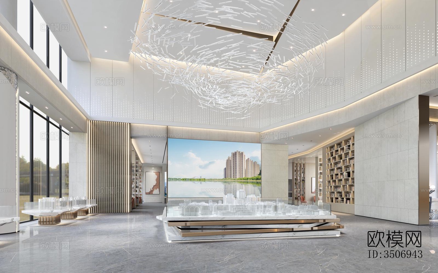 现代售楼处效果图下载（渲染图2）