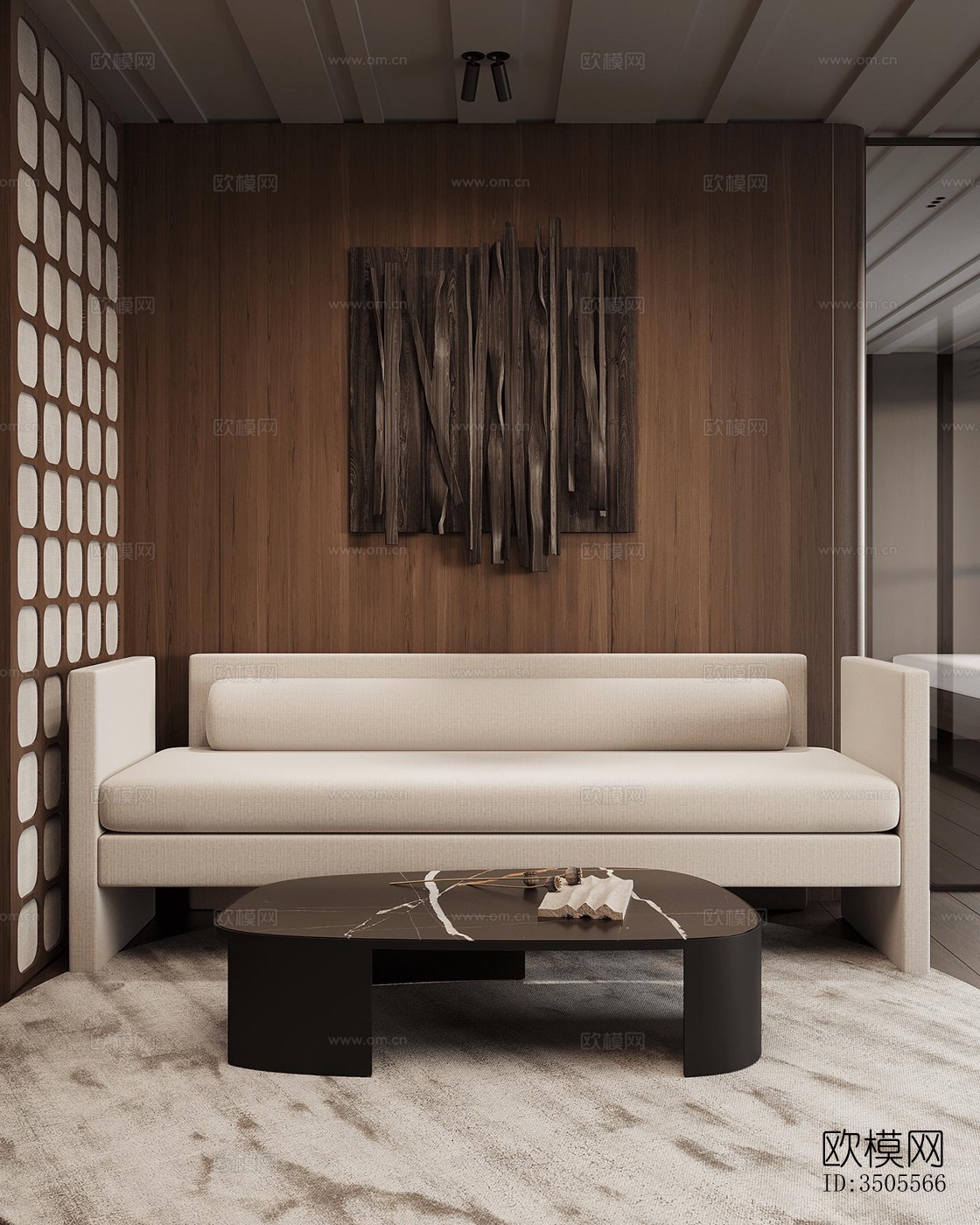 现代大平层效果图下载（渲染图6）