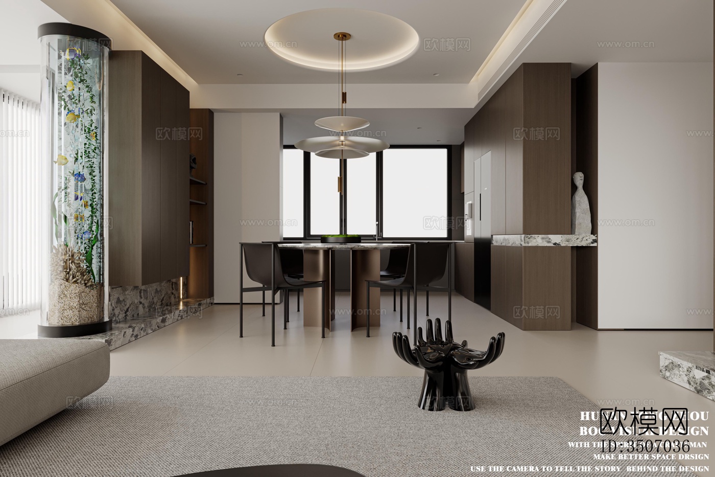 现代大平层效果图下载（渲染图17）