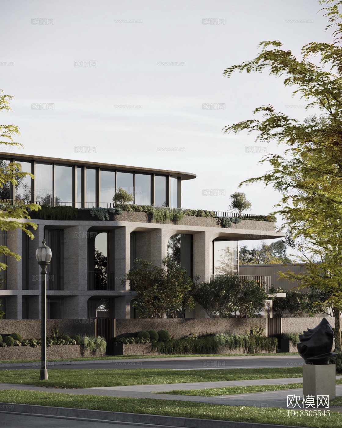 现代大平层效果图下载（渲染图5）