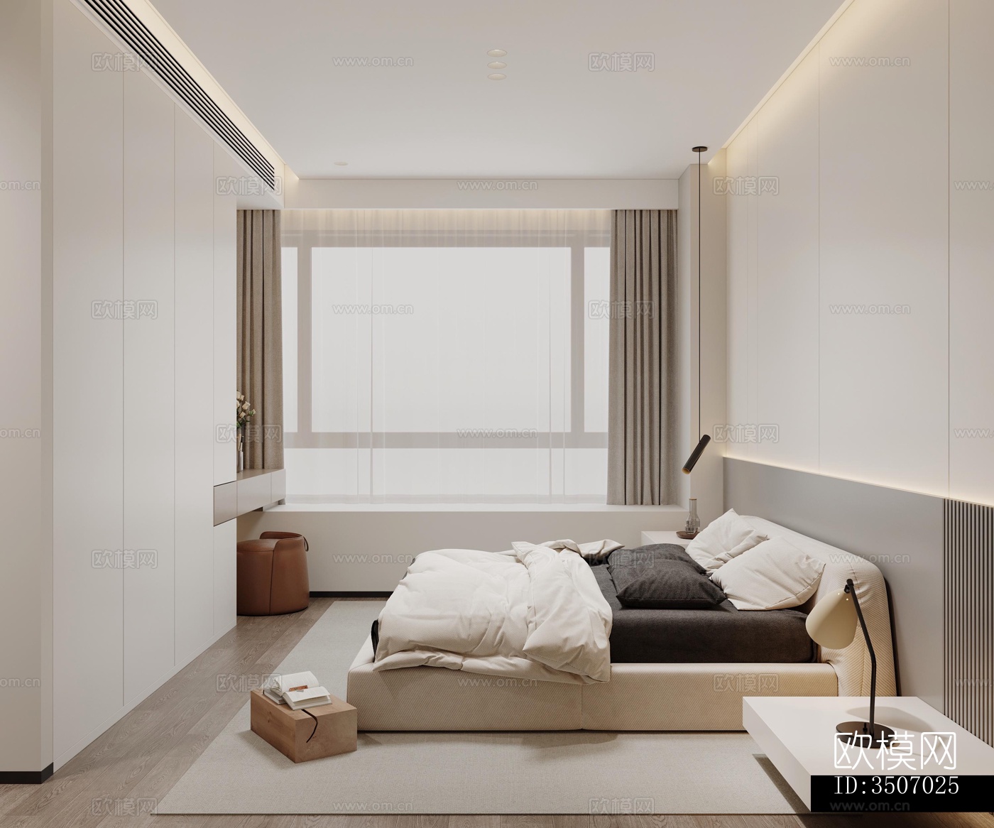 现代大平层效果图下载（渲染图6）