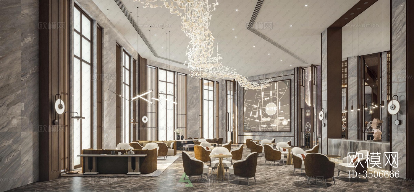 现代售楼处效果图下载（渲染图6）