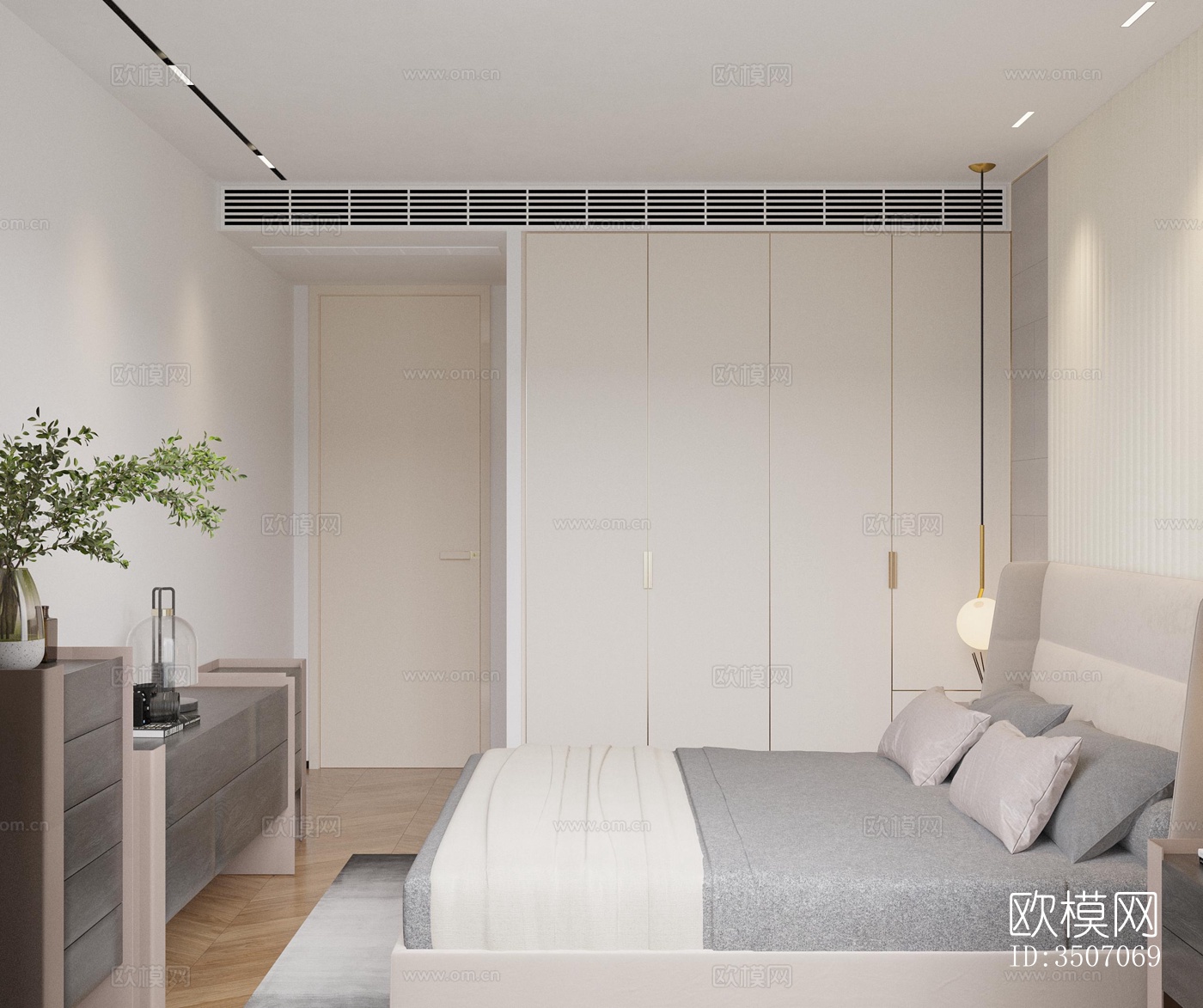 现代大平层效果图下载（渲染图7）