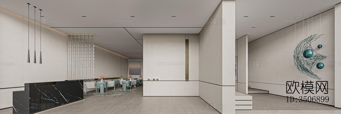 现代售楼处效果图下载（渲染图1）