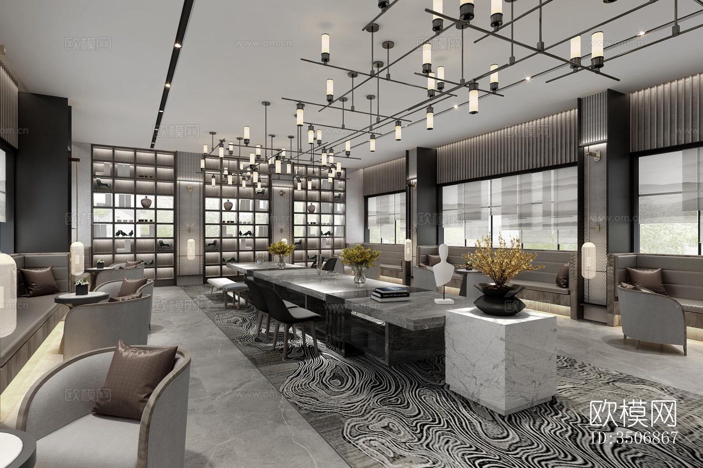 现代售楼处效果图下载（渲染图1）