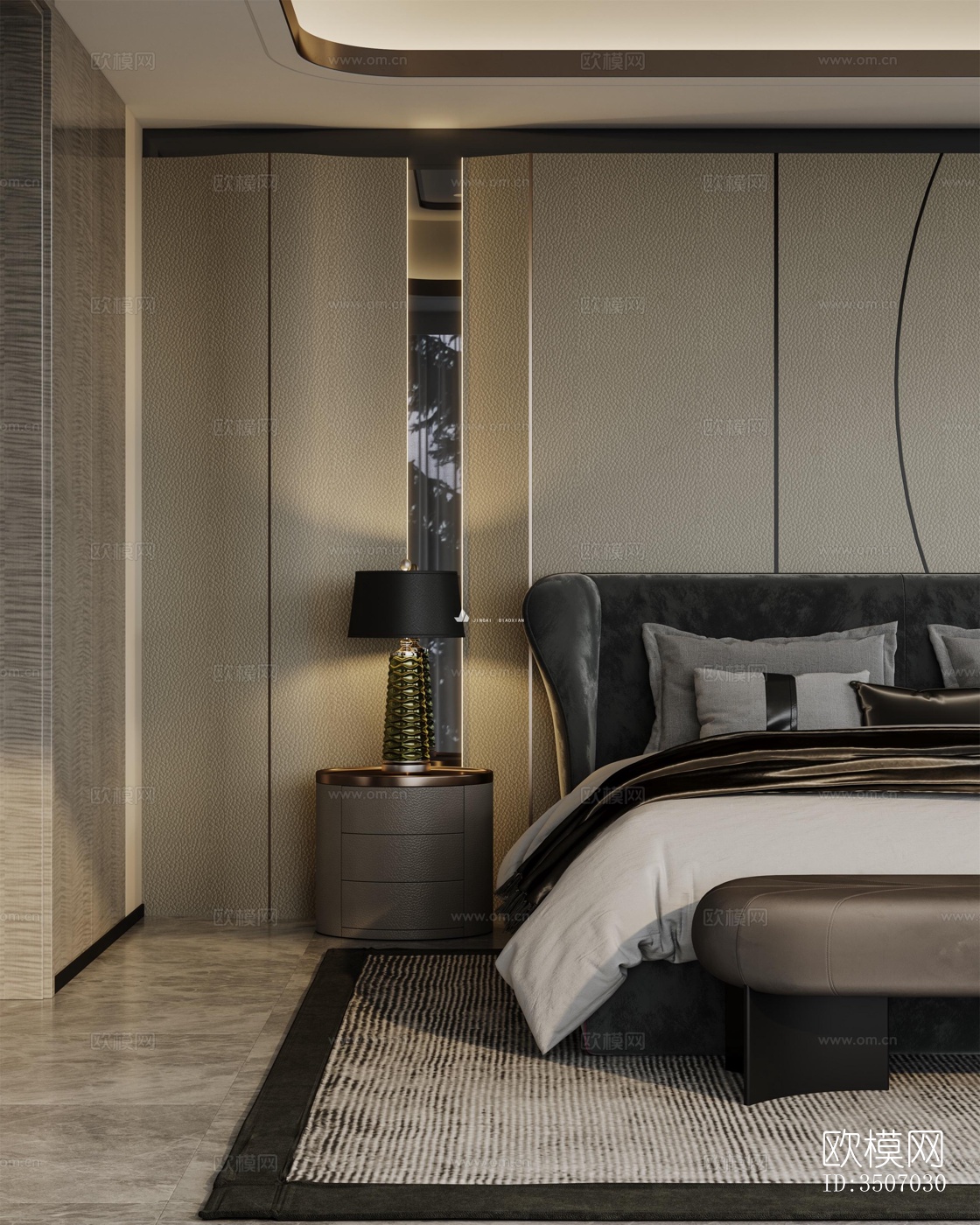 现代大平层效果图下载（渲染图13）