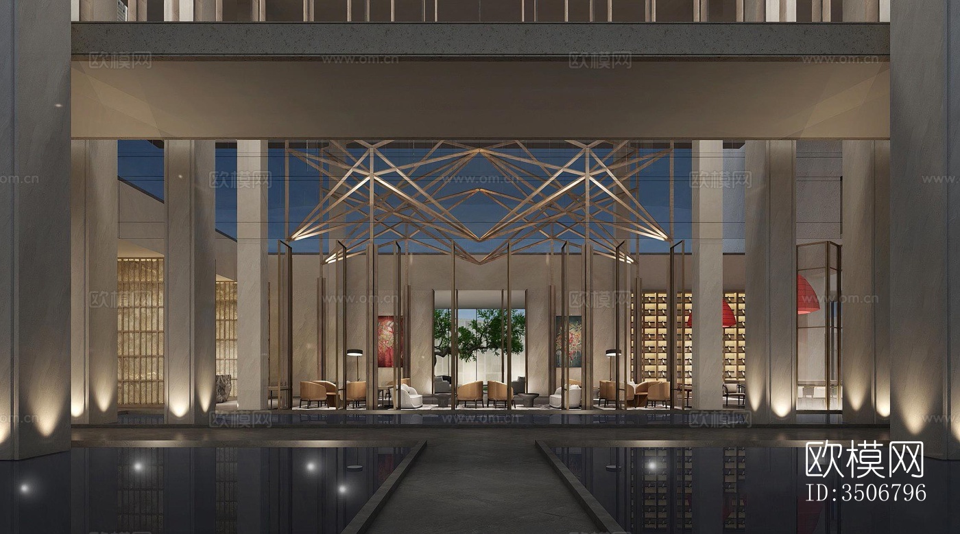 现代售楼处效果图下载（渲染图7）