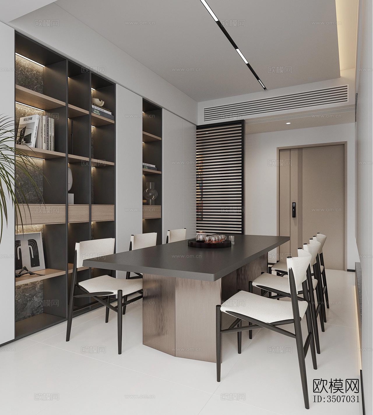 现代大平层效果图下载（渲染图7）