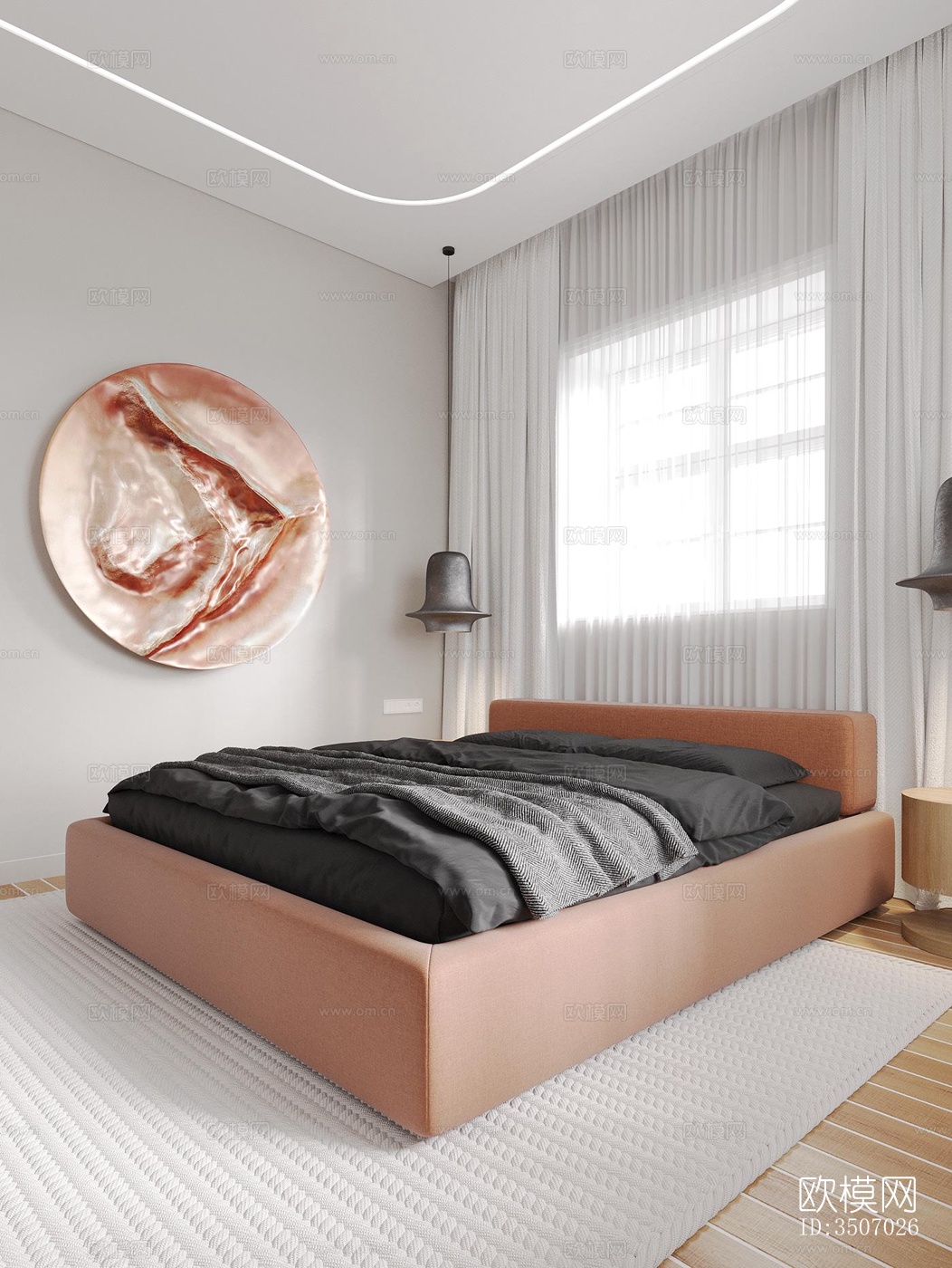 现代大平层效果图下载（渲染图4）