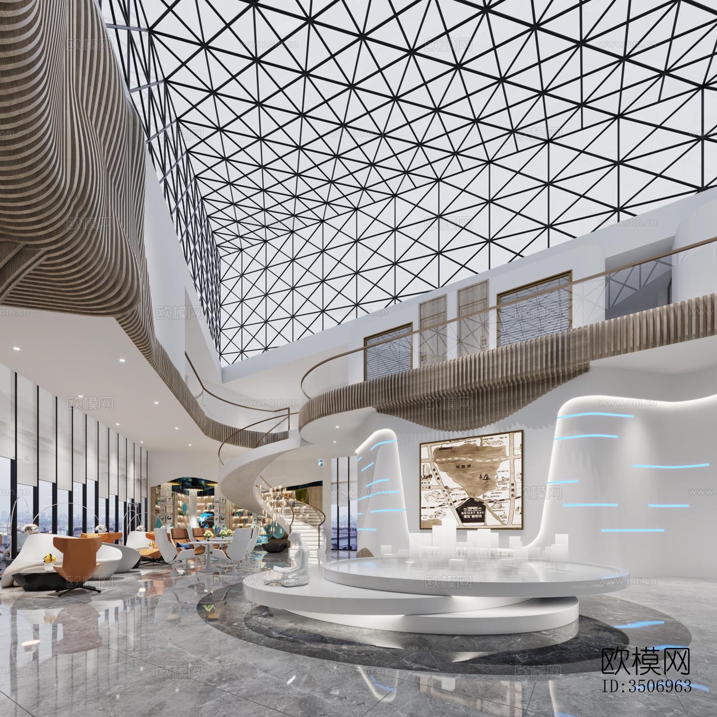 现代售楼处效果图下载（渲染图3）