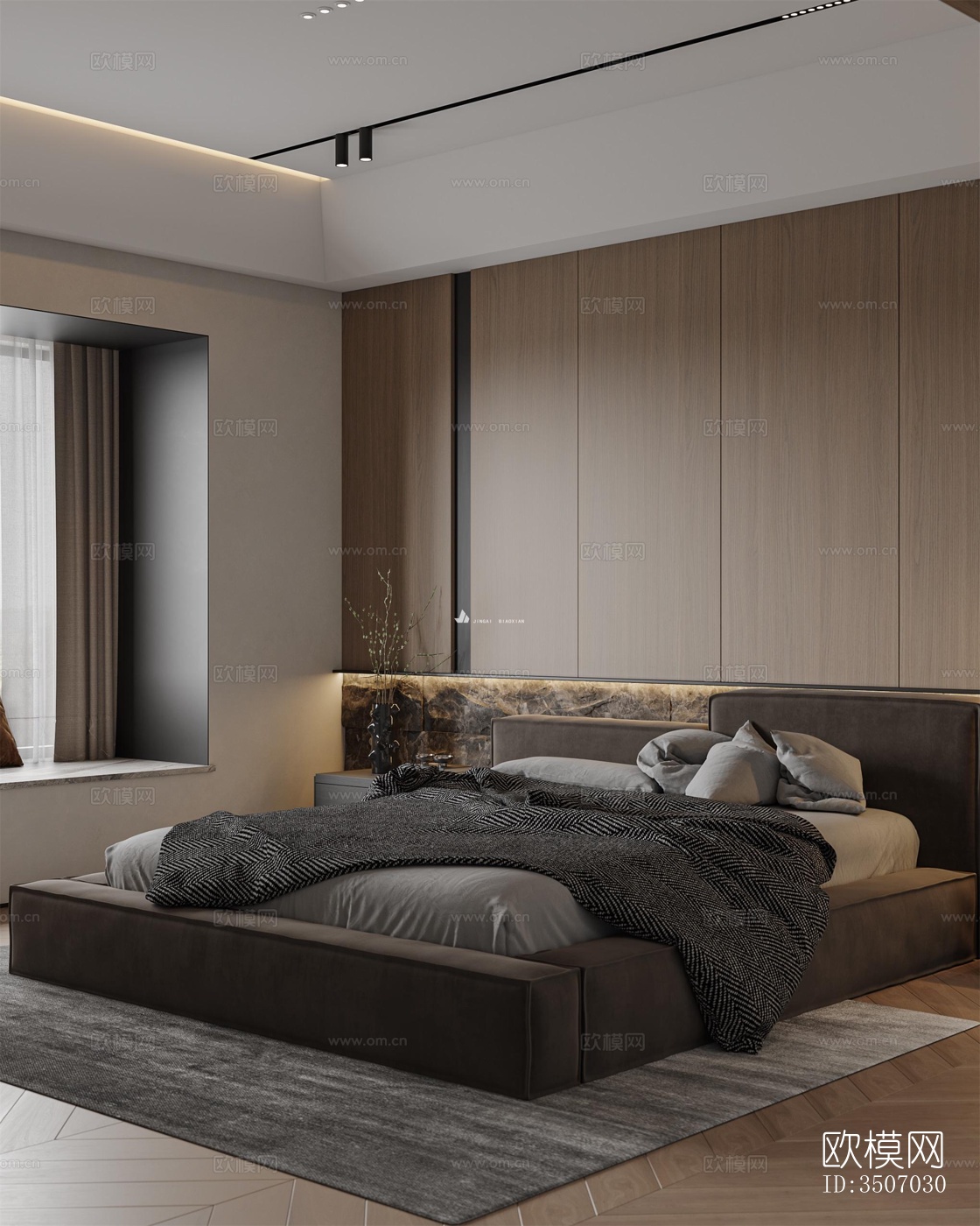 现代大平层效果图下载（渲染图5）