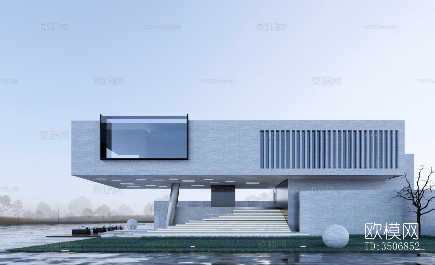 现代售楼处效果图下载（渲染图1）