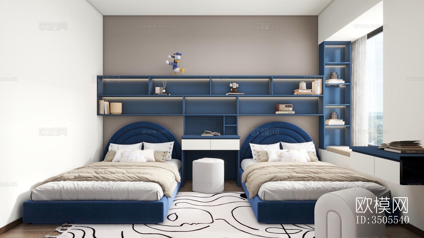 现代大平层效果图下载（渲染图7）