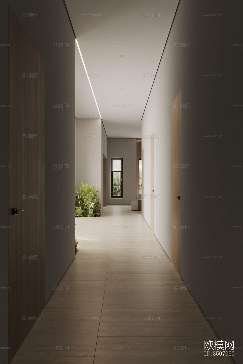 现代大平层效果图下载（渲染图12）