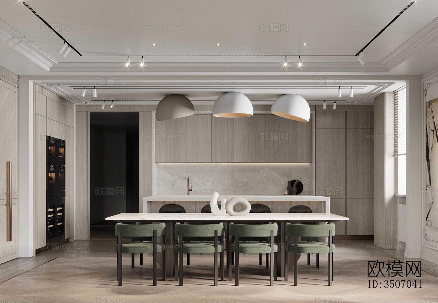 现代大平层效果图下载（渲染图18）