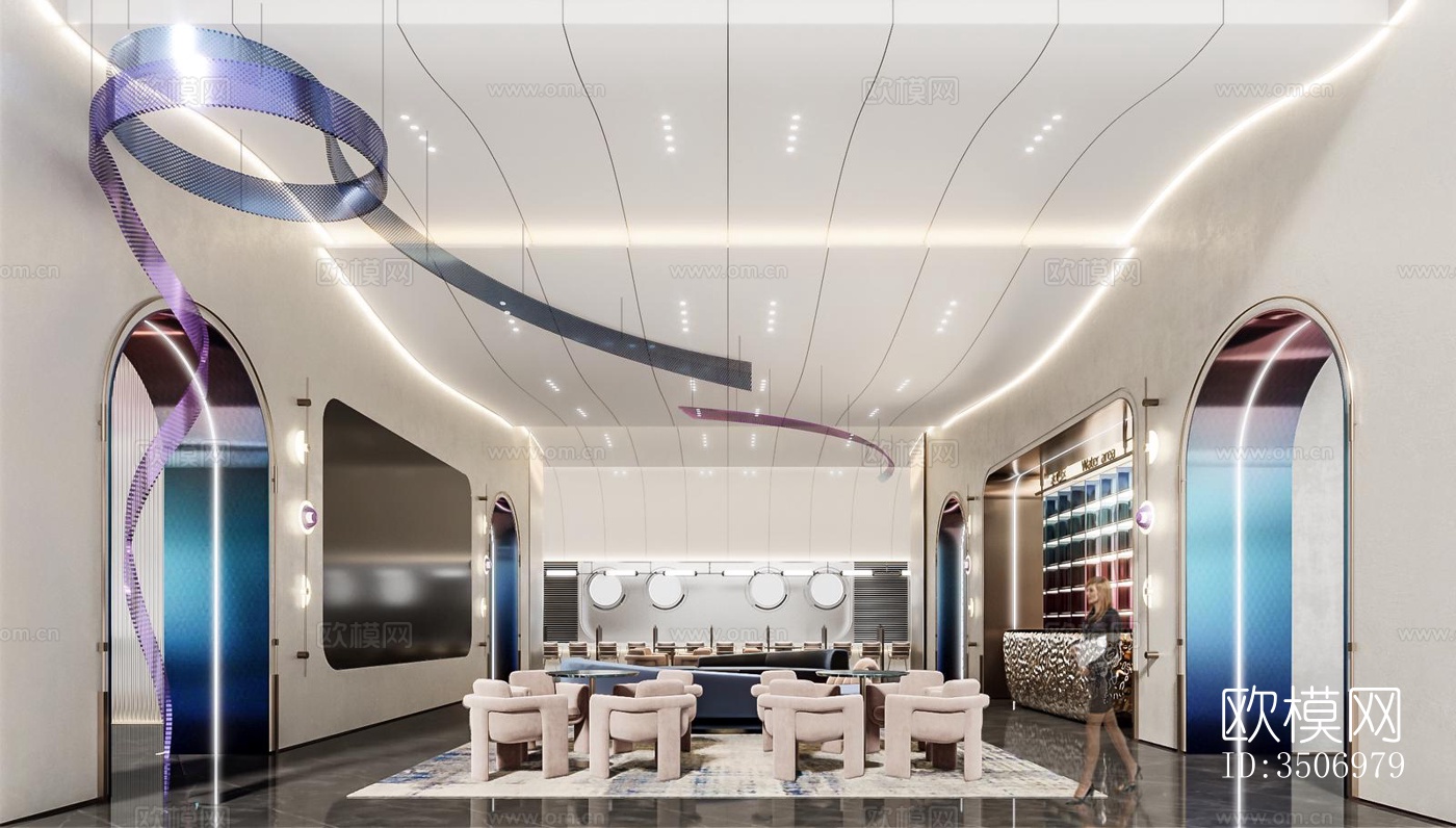 现代售楼处效果图下载（渲染图3）