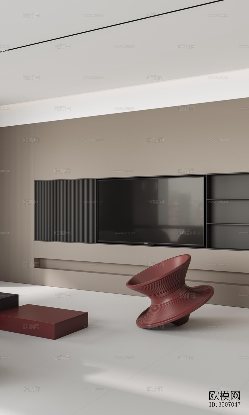 现代大平层效果图下载（渲染图17）