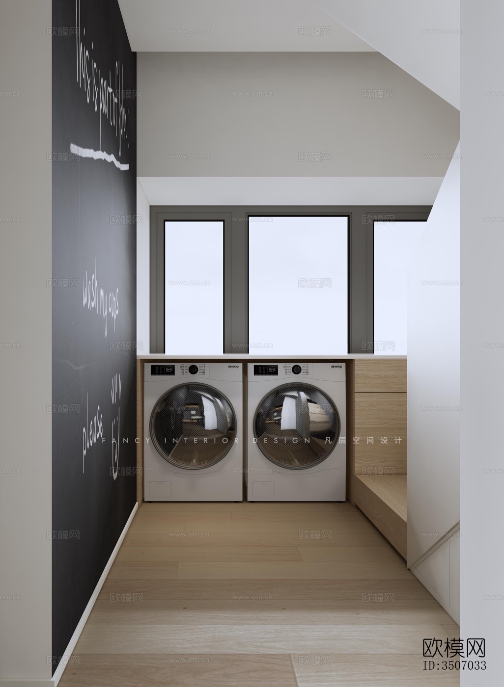 现代大平层效果图下载（渲染图15）