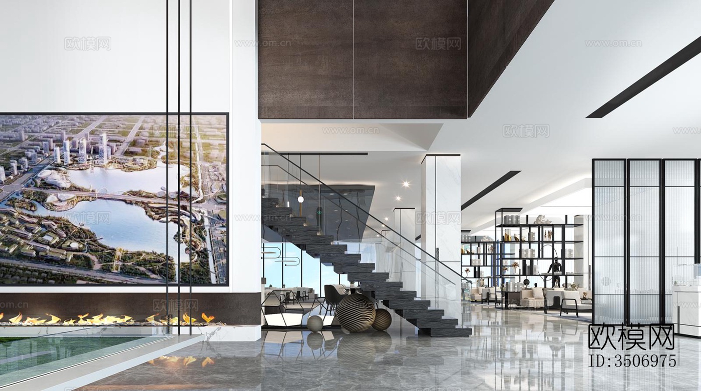 现代售楼处效果图下载（渲染图3）