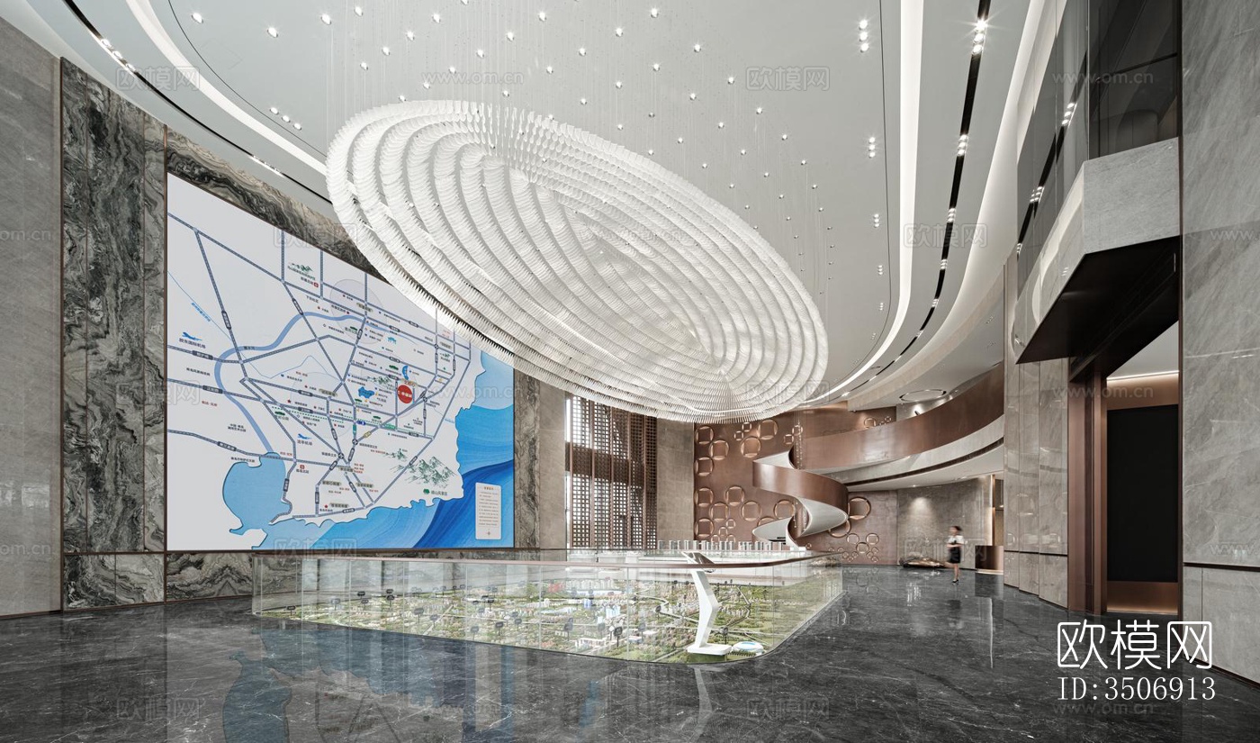 现代售楼处效果图下载（渲染图3）