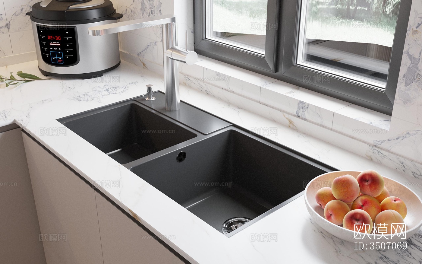 现代大平层效果图下载（渲染图2）