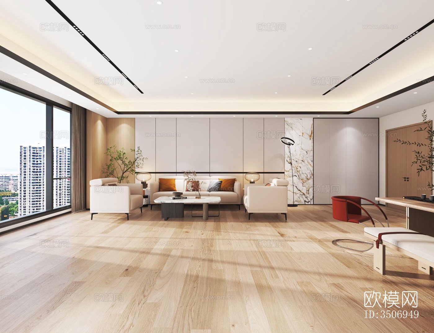 现代售楼处效果图下载（渲染图1）