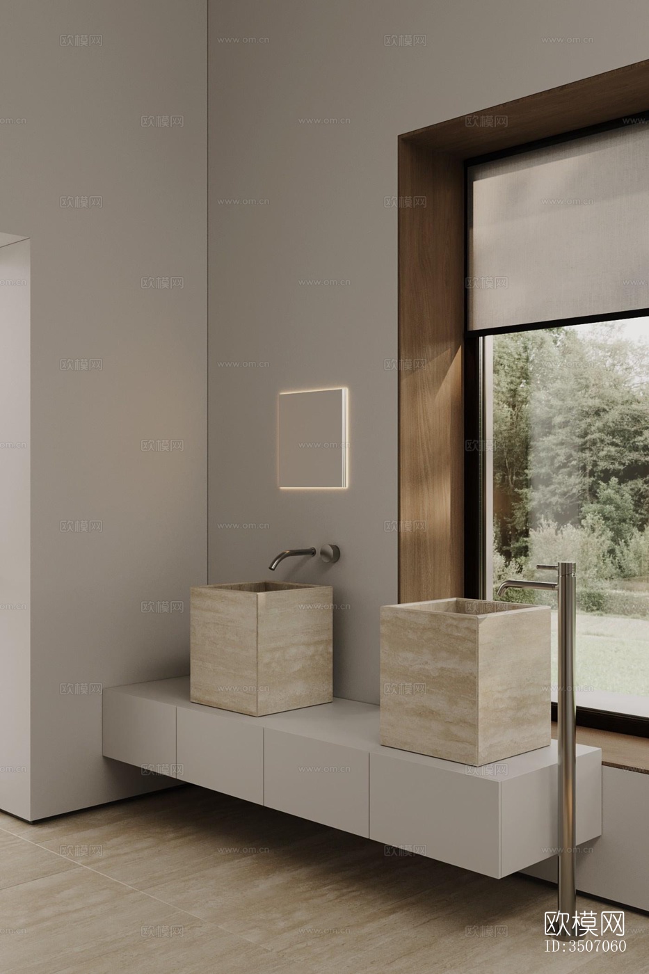 现代大平层效果图下载（渲染图11）