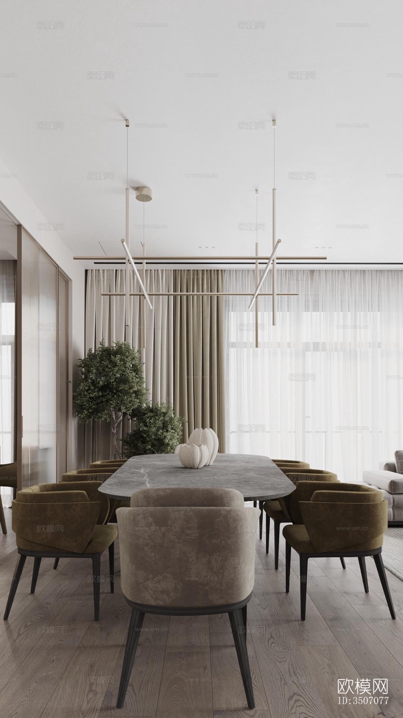 现代大平层效果图下载（渲染图17）