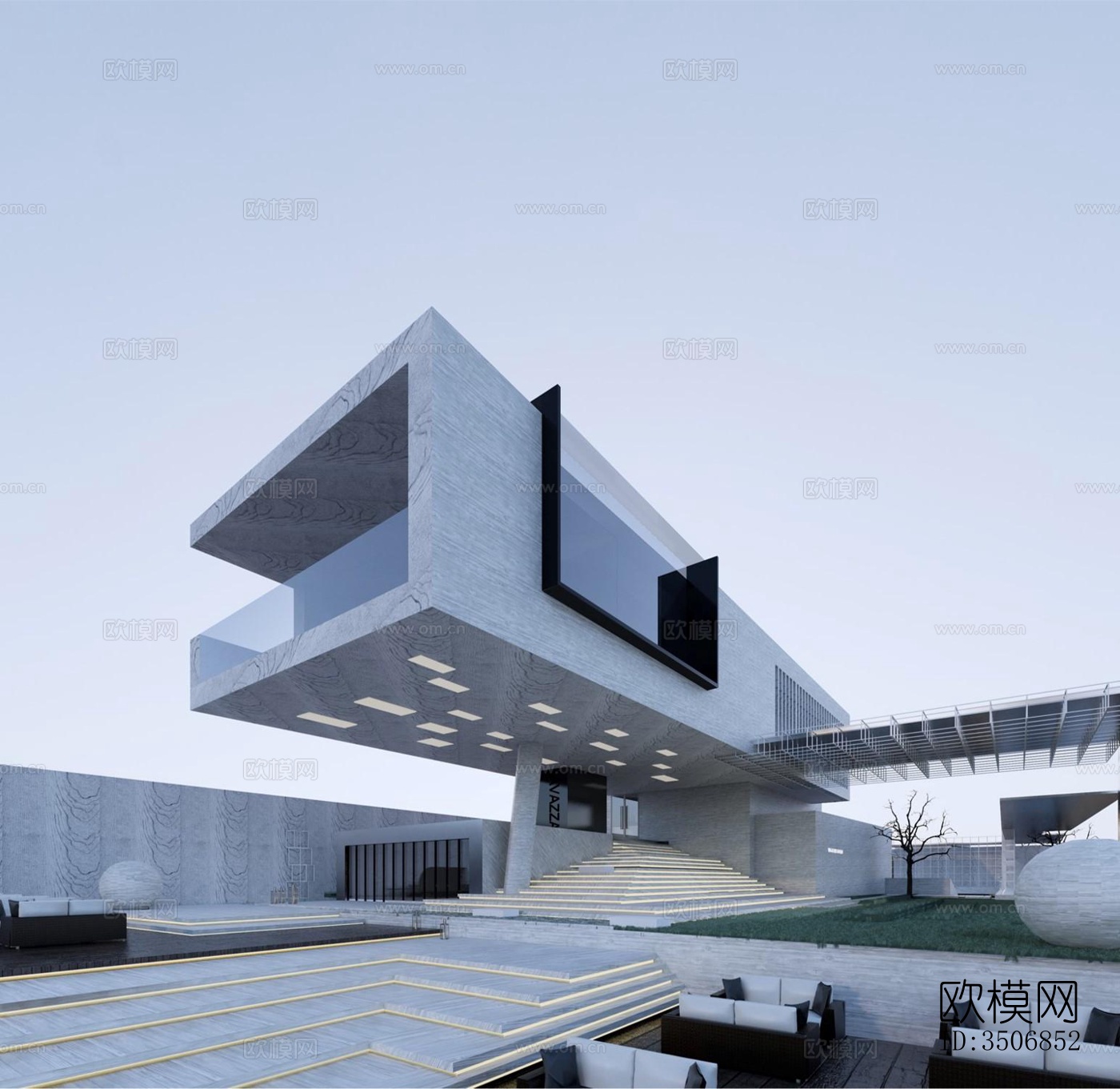 现代售楼处效果图下载（渲染图2）