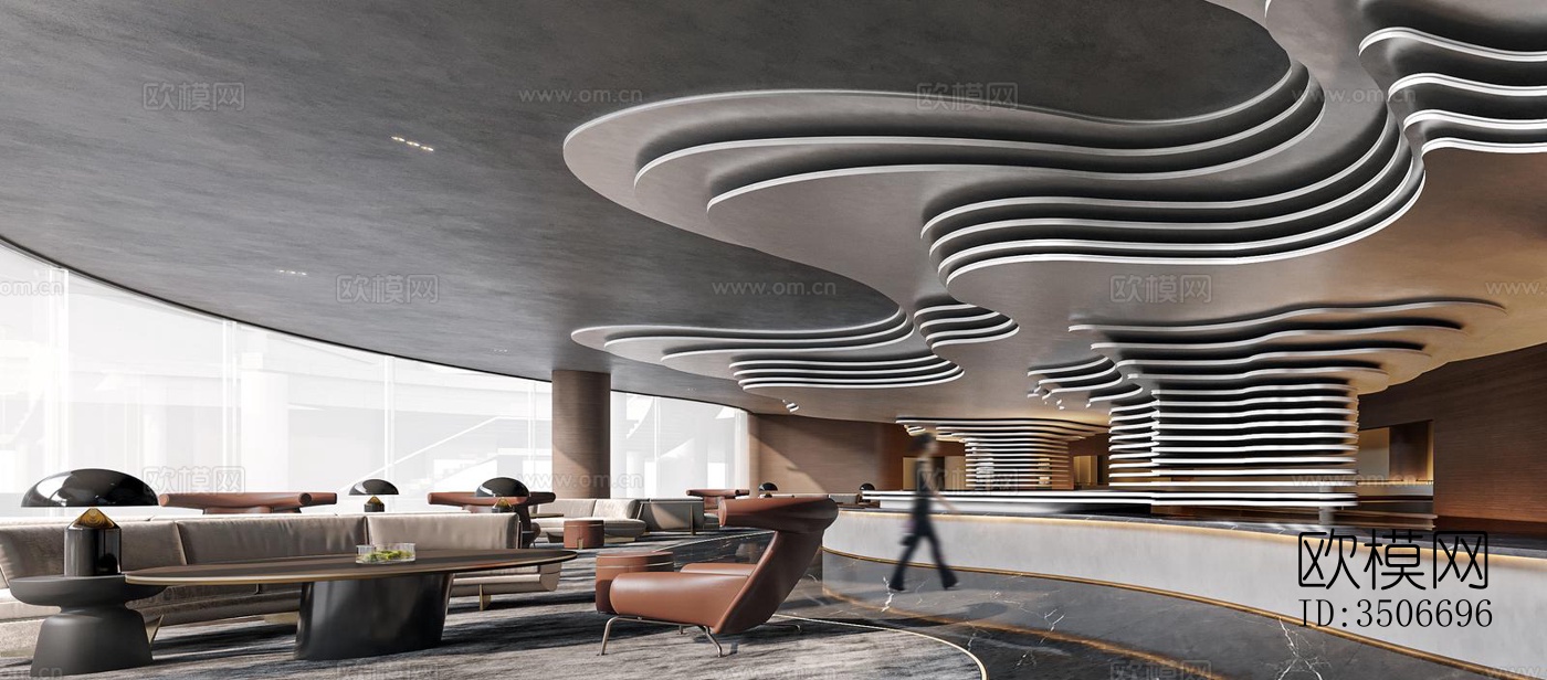 现代售楼处效果图下载（渲染图1）