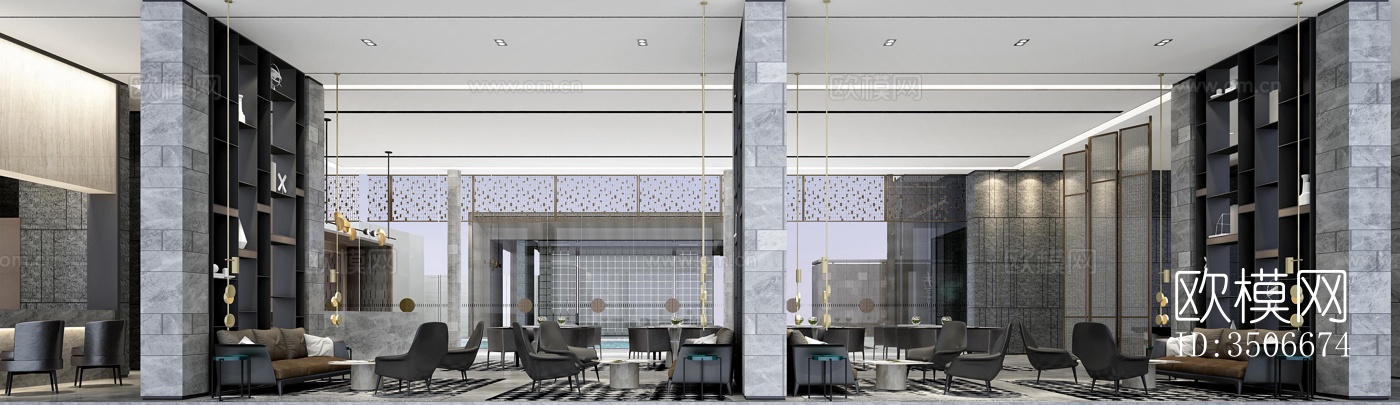 现代售楼处效果图下载（渲染图7）