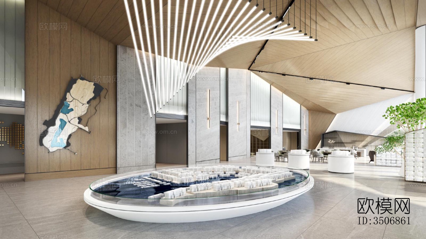 现代售楼处效果图下载（渲染图2）