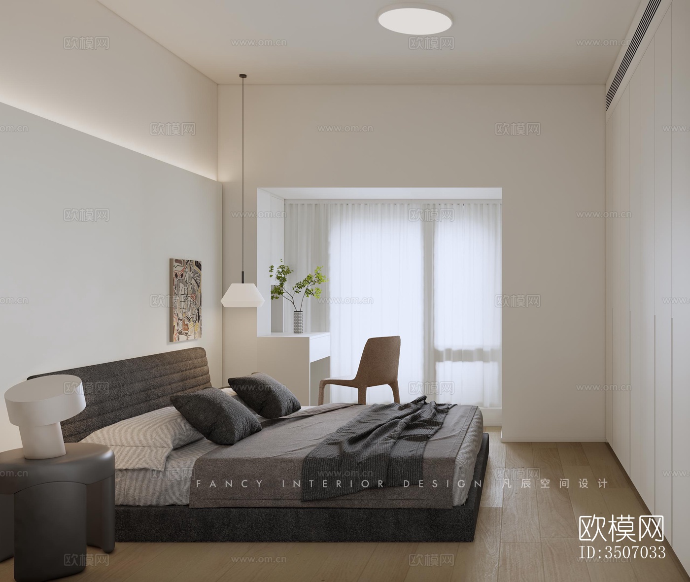 现代大平层效果图下载（渲染图5）