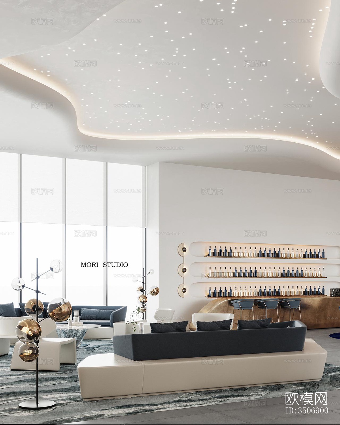 现代售楼处效果图下载（渲染图1）