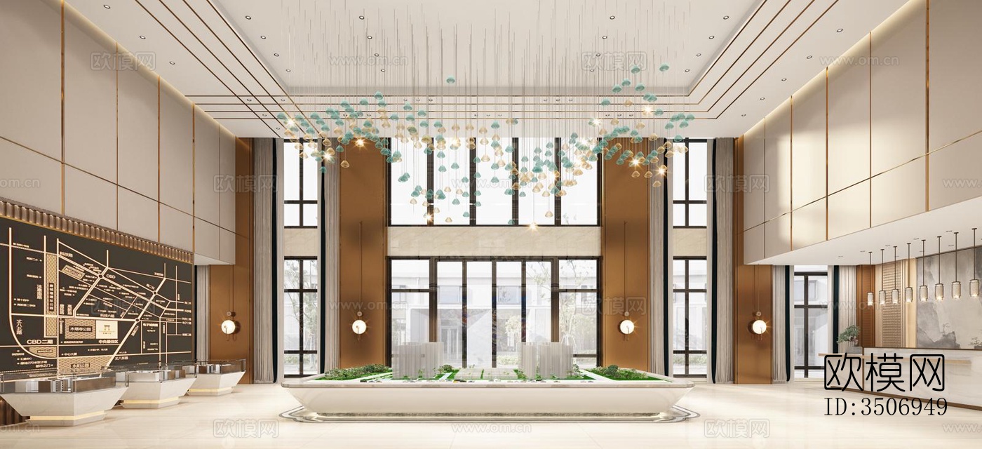 现代售楼处效果图下载（渲染图5）