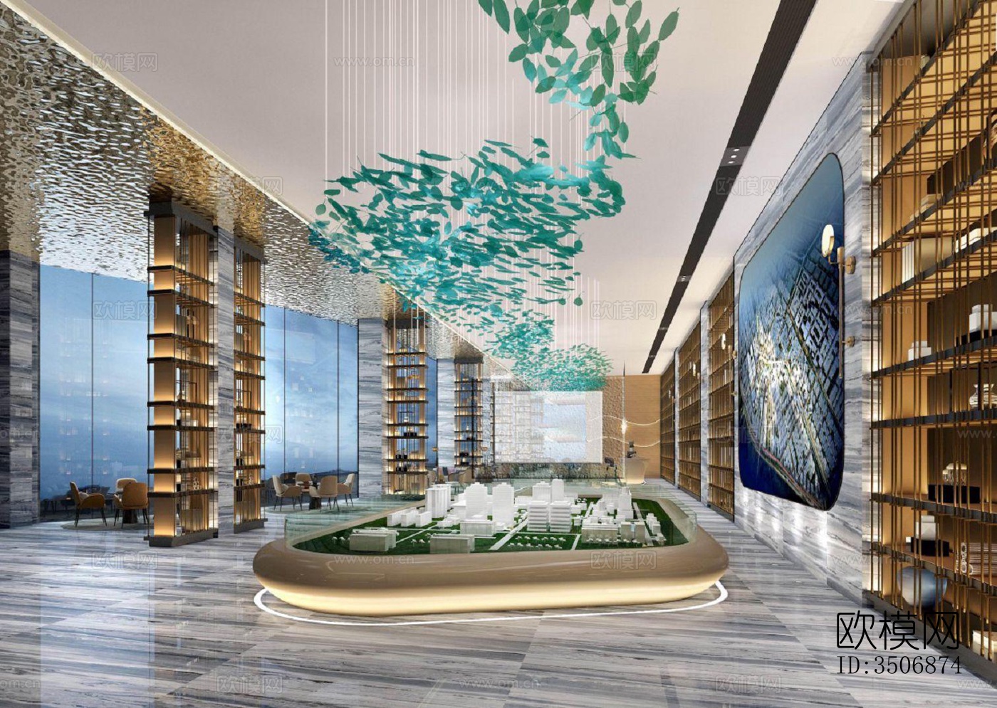 现代售楼处效果图下载（渲染图3）