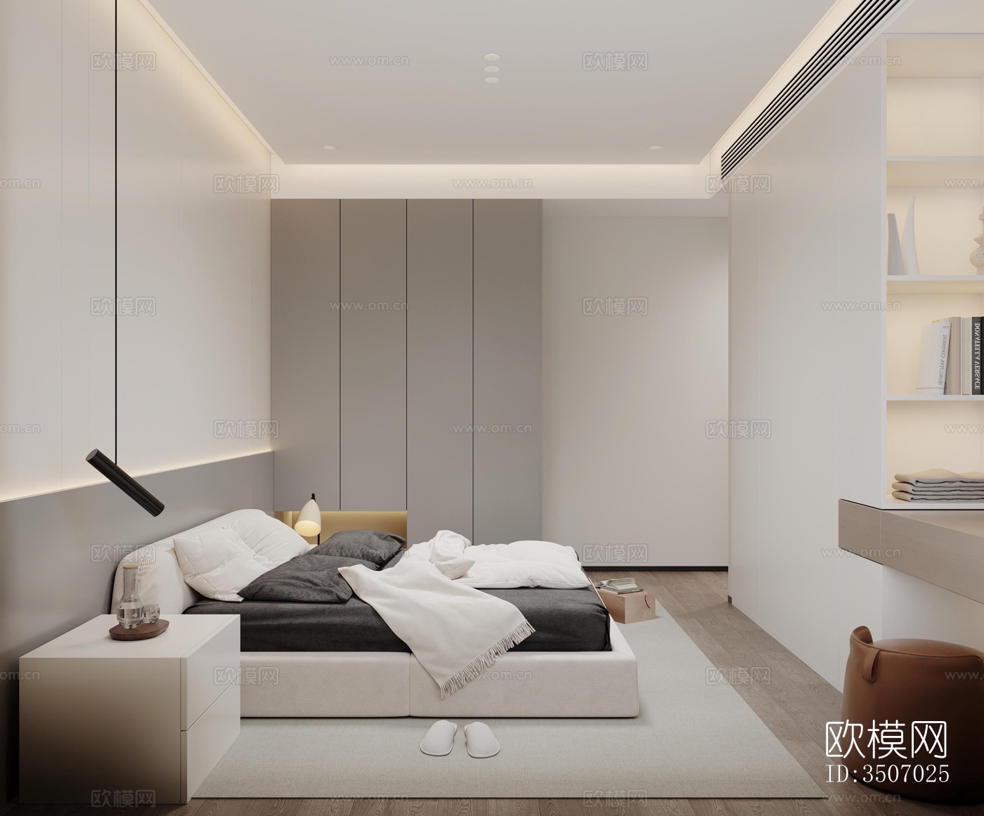 现代大平层效果图下载（渲染图4）