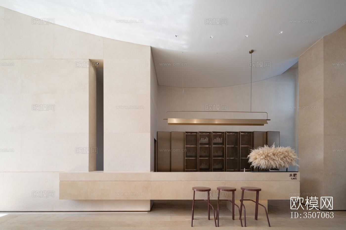 现代大平层效果图下载（渲染图9）