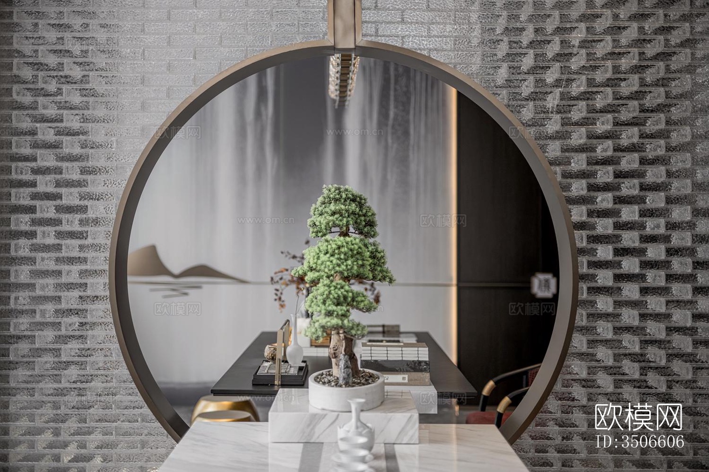 新中式售楼处效果图下载（渲染图4）