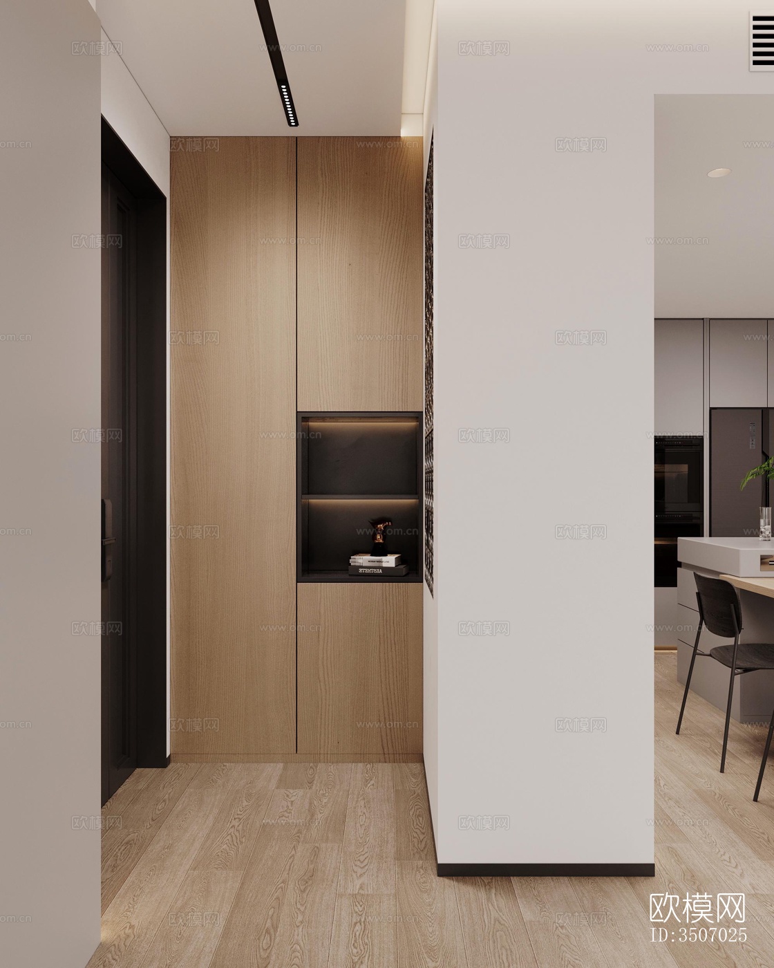 现代大平层效果图下载（渲染图2）