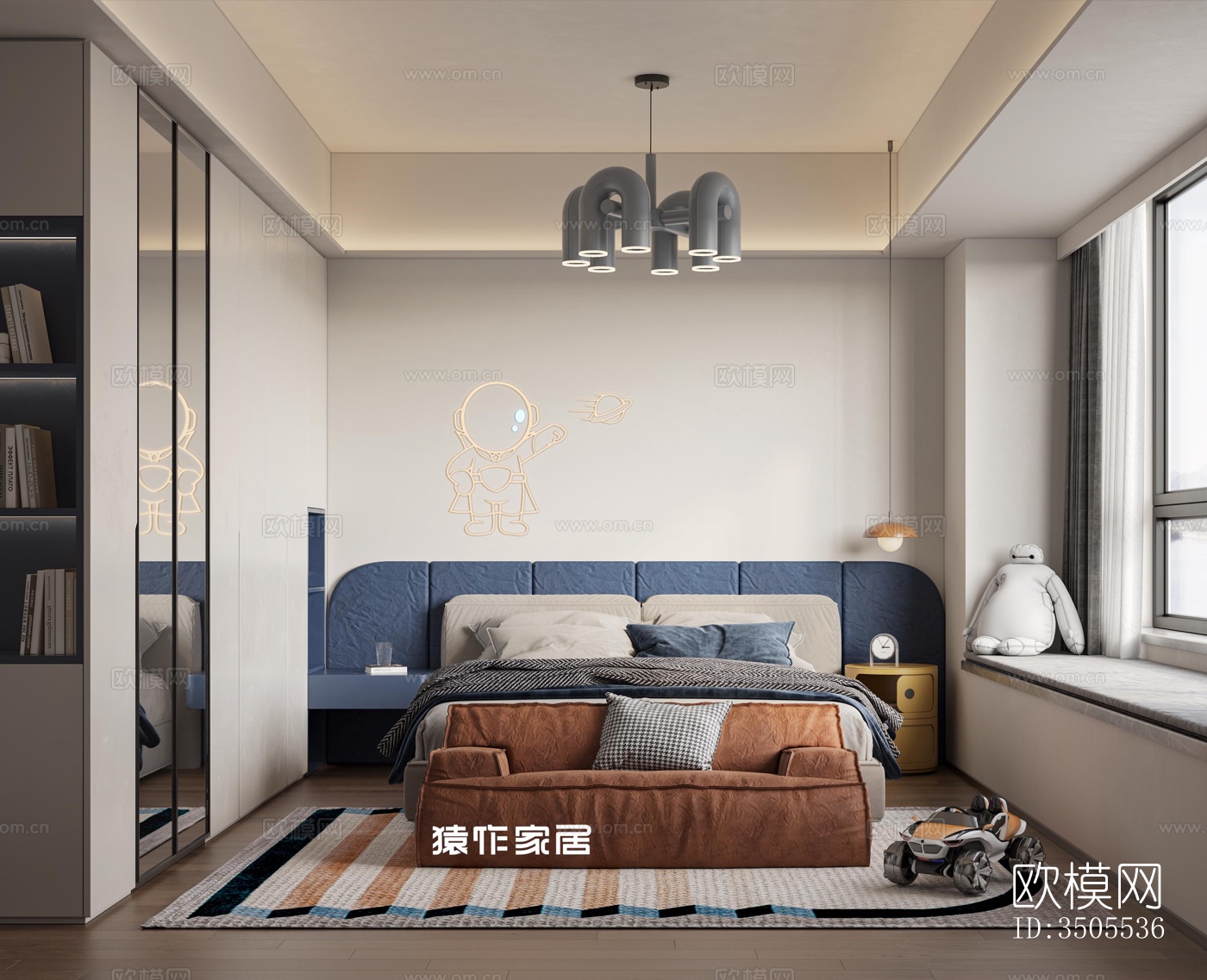 现代大平层效果图下载（渲染图8）