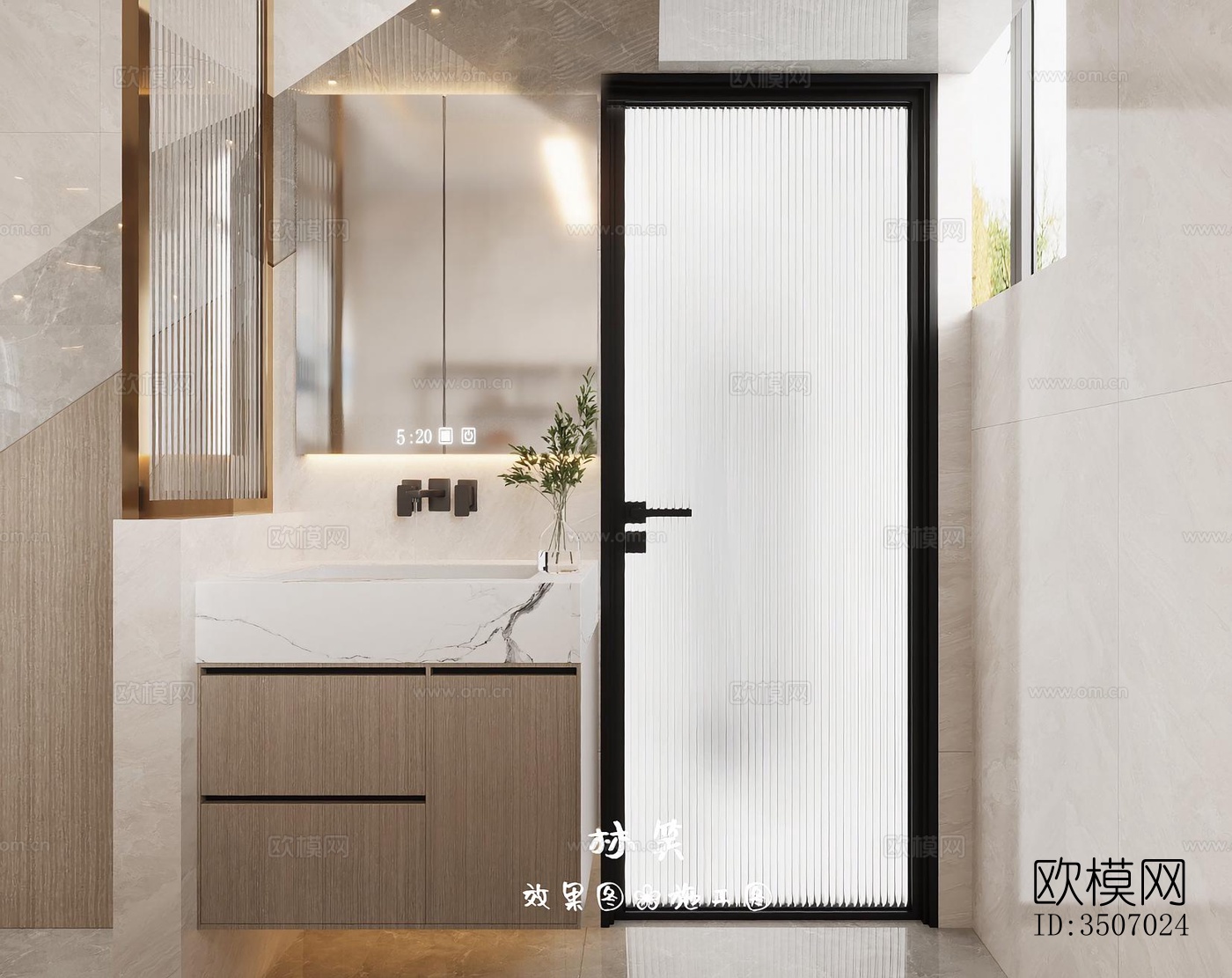 新中式大平层效果图下载（渲染图2）